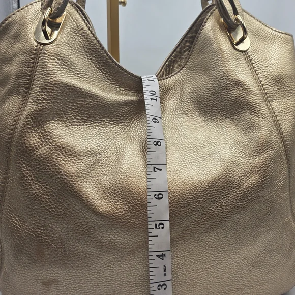 Michael Kors Gold Textured Shoulder Bag - Picture 6 of 15